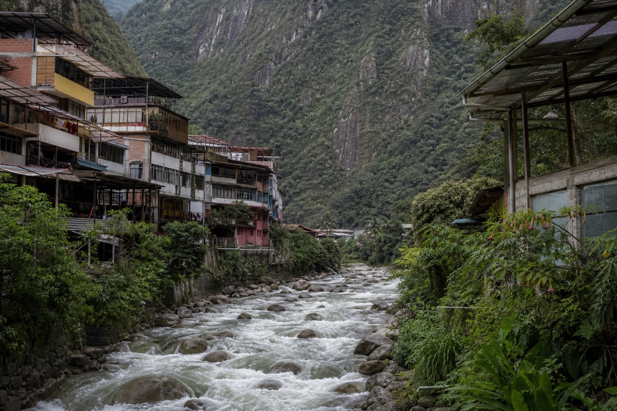 Aguas Calientes, the town in the valley below the citadel