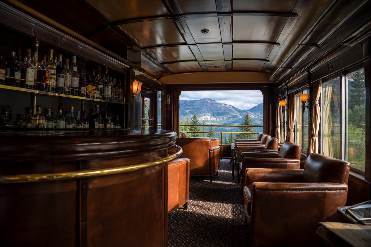 The bar car aboard the Hiram Bingham, part of the all-inclusive fare