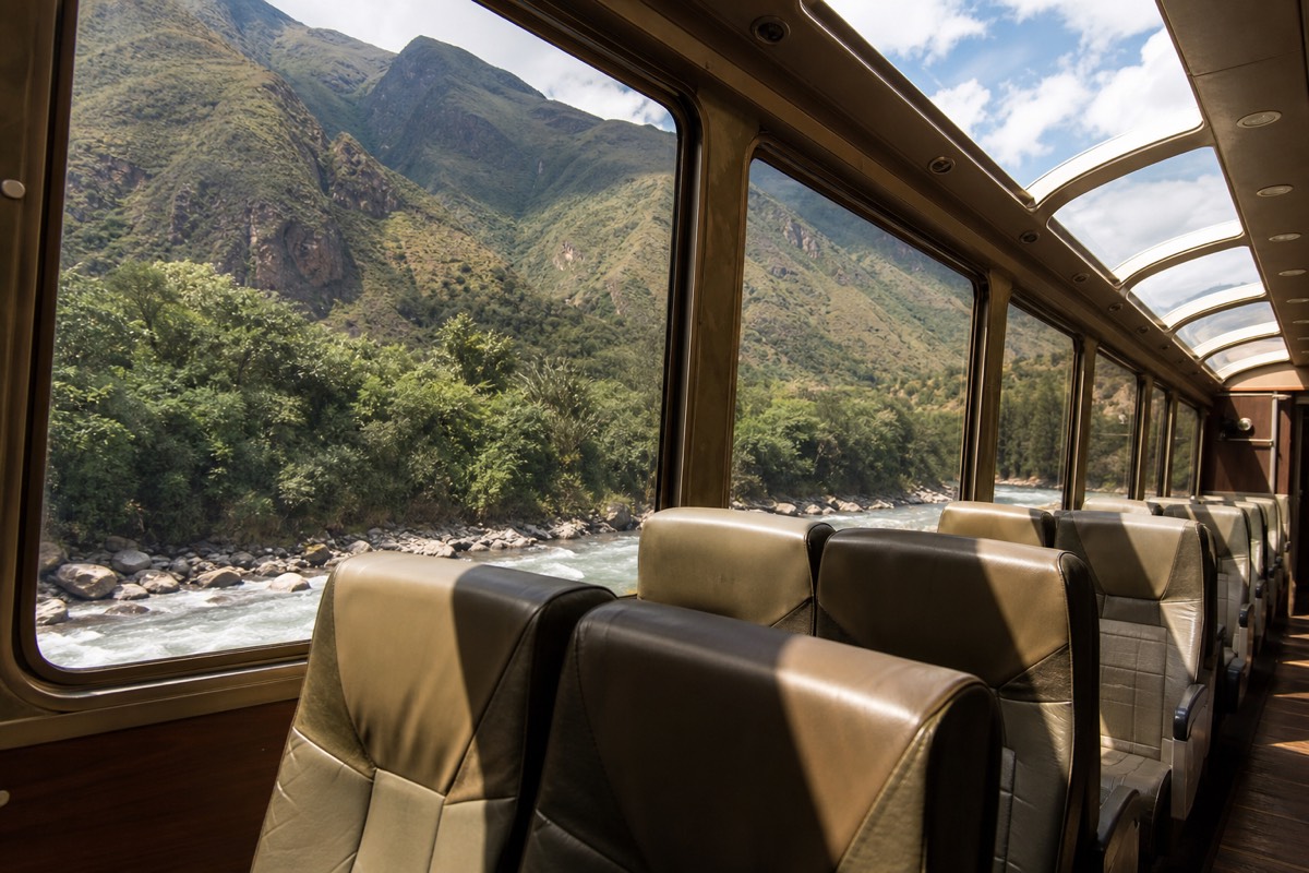 Panoramic carriage windows on the daytime trains