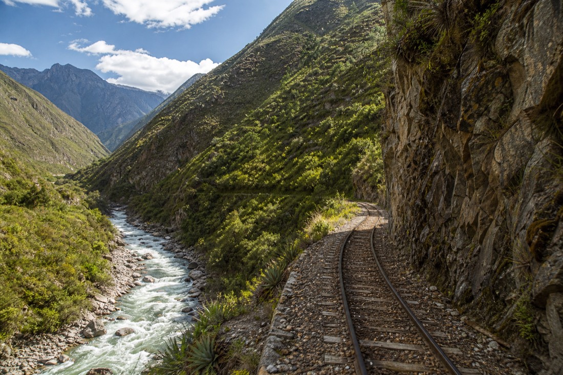 The Belmond Hiram Bingham on the line to Machu Picchu